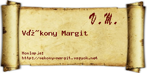 Vékony Margit névjegykártya